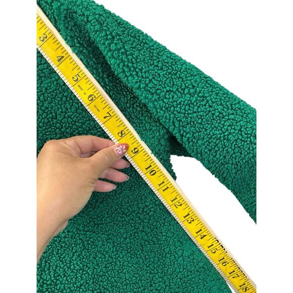 Lilly Pulitzer Sherpa Pullover Cozy Half Zip Pockets Green Size Small - Picture 13 of 14